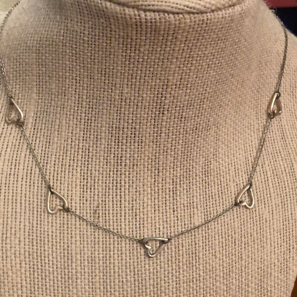 Short Silver Heart Necklace